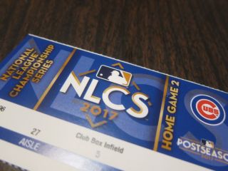 Chicago Cubs 2017 NLCS Game 4 Season Ticket Stub Los Angeles Dodgers Wrigley 3