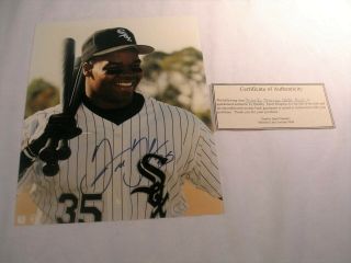 Mlb Frank Thomas,  Chicago White Sox,  Autograph Hand Signed 8x10 Photo With