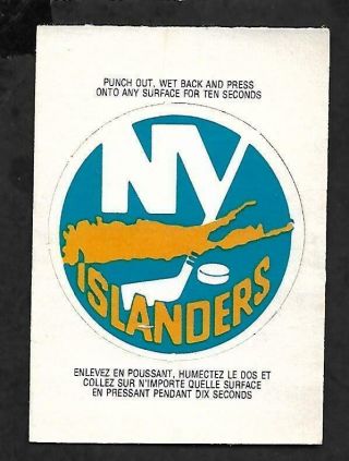 1973 - 74 Opc (o - Pee - Chee) Nhl Hockey Series 1 Team Crest: York Islanders W/in