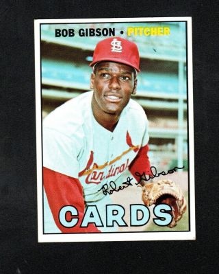 Bob Gibson 1967 Topps Card 210 St Louis Cardinals Ex - Mt 012