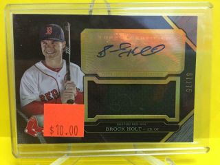 Brock Holt 2016 Topps Triple Threads Auto Patch Relic 67/75 Uajr - Bh Red Sox