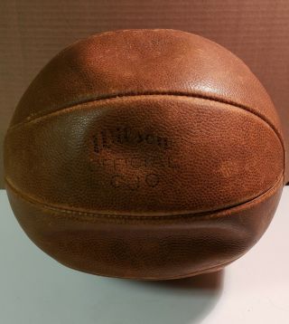 Vintage 1940s Wilson Leather Basketball Official Cjo Laceless Usa Display Ball