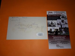 Rare Jsa Cardinals Reds Robins Sam Bohne Signed 3x5 Index Card D 1977 Autograph