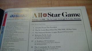 NHL 39th All Star Game Program 1988 St.  Loius Arena Bob Probert All Star Game 7