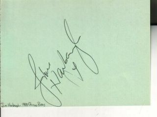 Jim Harbaugh Autographed Album Page From 1988 Chicago Bears Nfl Player Qb