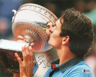 Roger Federer French Open Champions Signed Auto 8x10 Photo Beckett Bas