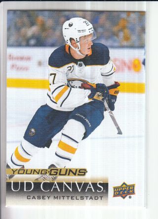 18/19 Ud Series 1 Canvas Casey Mittelstadt Young Guns Rc Sp Rookie 103