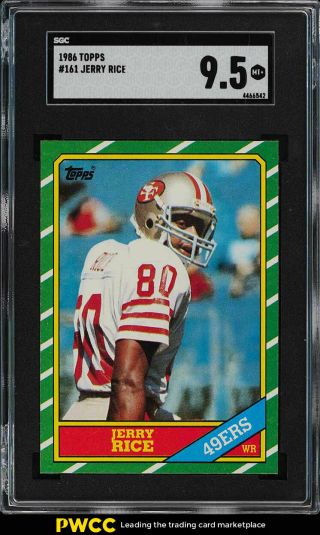 1986 Topps Football Jerry Rice Rookie Rc 161 Sgc 9.  5,  (pwcc)