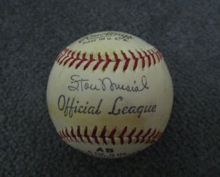 Stamped Autographed Baseball - Stan Musial,  Warren Spahn,  Mickey Mantle & More