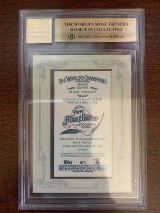 2013 Topps Allen & Ginter Red Ink Mike Trout AUTO /31 BGS 9.  5 GEM 2