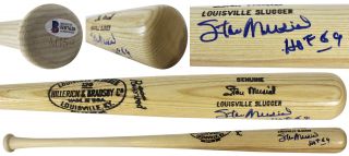 Cardinals Stan Musial " Hof 69 " Signed Louisville Slugger Player Model Bat Bas 2