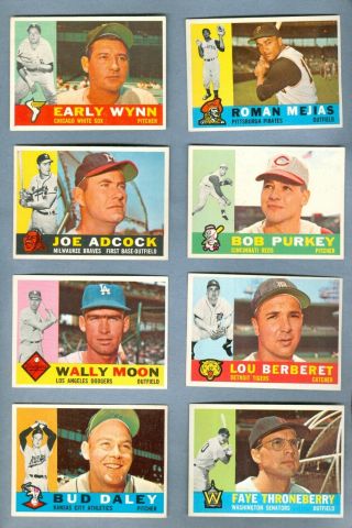 Partial Set (560/572) Of 1960 Topps Baseball Cards,  Ex - Exmt