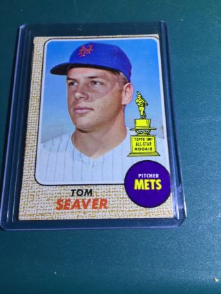1968 Topps Tom Seaver 45 Baseball Card Off Center