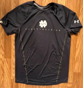 Notre Dame Football Team Issued Under Armour Gray Shirt Xl