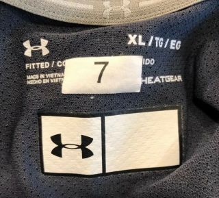 Notre Dame Football Team Issued Under Armour Gray shirt Xl 7 3