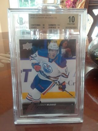 2015 - 16 Upper Deck Ud Connor Mcdavid Rookie Rc Young Gun Bgs 10