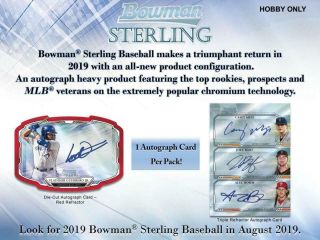 Tampa Bay Rays 2019 Bowman Sterling Baseball 6box 1/2 Case Break 1