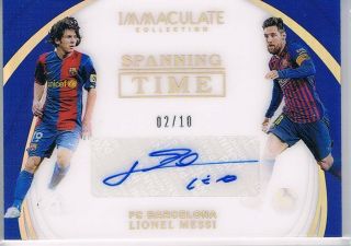 2018 19 Panini Immaculate Lionel Messi Spanning Time Auto Autograph /10