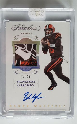 2018 Flawless Baker Mayfield Rookie Glove Patch On - Card Autograph Auto Browns