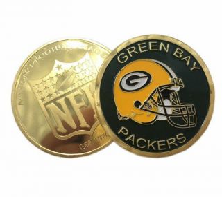 Green Bay Packers Metal Medal Gold Challenge Coin Football League Souvenir