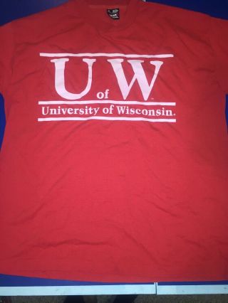 Vintage University Of Wisconsin Badgers Football Ncaa T - Shirt Xl Thin