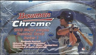1999 Bowman Chrome Series 1 Factory Baseball Hobby Box Gold Refractors