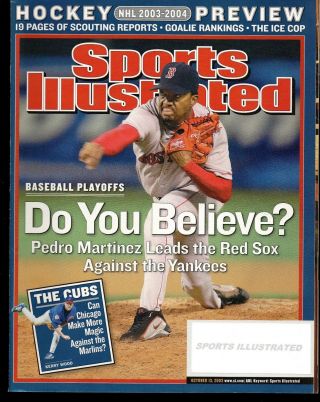 2003 Sports Illustrated Boston Red Sox Pedro Martinez Subscription Issue Nr/mint