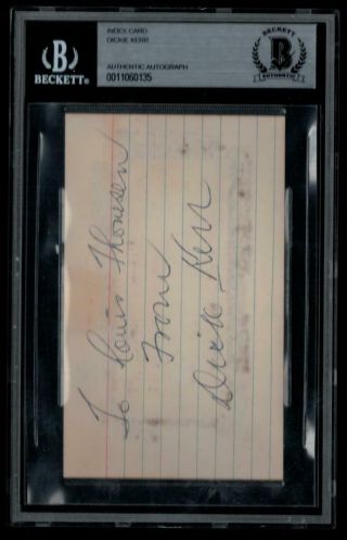 Dickie Kerr (d.  1963) Signed 3x5 Index Card Autographed 1919 Black Sox Bas