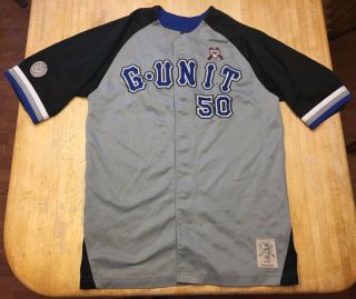 Rare Mens G.  Unit 50 Stitched Button Snap Baseball Jersey Xl
