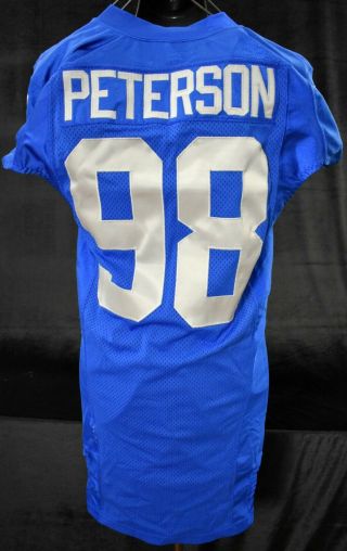 2010 Peterson 98 Detroit Lions Game Worn Throwback Football Jersey Loa