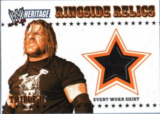 Wwe Triple H 2005 Topps Heritage Event Worn T - Shirt Ringside Relic Card Black