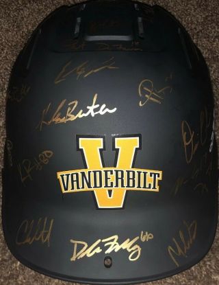2019 Vanderbilt Commodores Baseball Team Signed Autographed Helmet Cws