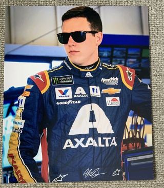 Alex Bowman Signed Axalta Standing In Garage 8x10 Photo Auto Autograph