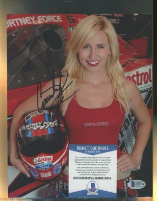 Courtney Force Nhra Champion Signed 8x10 Photo Auto Autograph Bas
