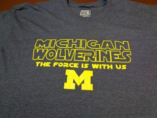 Michigan Wolverines Star Wars The Force Is With Us T Shirt 2xl Xxl N15