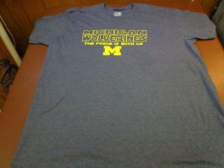 Michigan Wolverines Star Wars THE FORCE IS WITH US T Shirt 2XL XXL N15 2
