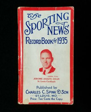 1935 The Sporting News Record Book Booklet Dizzy Dean Lou Gehrig Vg - Vgex Vtg