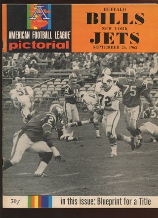 September 26 1965 Afl Program York Jets At Buffalo Bills Ex