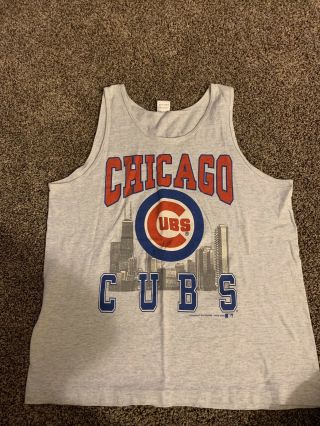 Vintage 1992 Chicago Cubs Wrigley Field Mlb | Large Tank Top Made In Usa