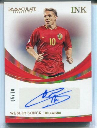 2018 - 19 Panini Immaculate Soccer Wesley Sonck Gold Ink Auto Autograph 05/10
