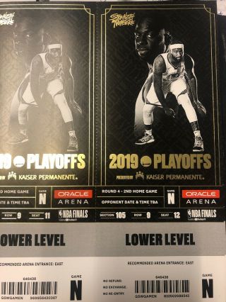 2019 Nba Finals Golden State Warriors Toronto Raptors Game 4 Ticket Stub 6/7/19