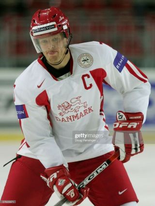IIHF DANMARK Denmark Olympic Ice Hockey Jersey Shirt Nike swift Size 62 2006 5