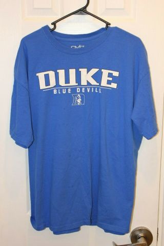 Blue Duke University Blue Devils T - Shirt - Adult Extra - Large / Xl
