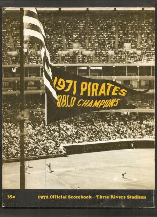 1971 Pittsburgh Pirates Vs Cincinnati Reds Baseball Program Clemente Rose Bench,