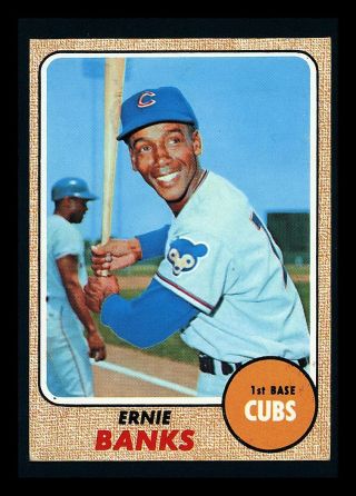 1968 Topps " Ernie Banks " Chicago Cubs 355 Exmint,  Sharp (combined Ship)