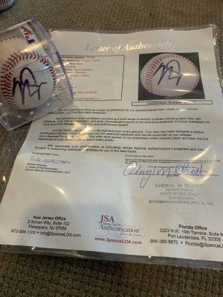 Mike Trout Signed Romlb (game) Jsa Loa