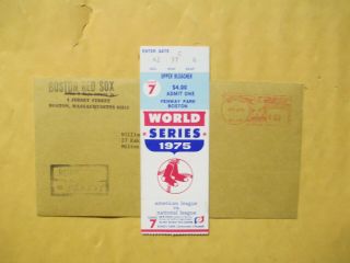 1975 World Series Game 7 Ticket Stub Boston Red Sox Vs Cincinnati W/envelope