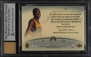 2007 SP Authentic Kevin Durant ROOKIE RC AUTO /399 152 BGS 9 (PWCC) 2