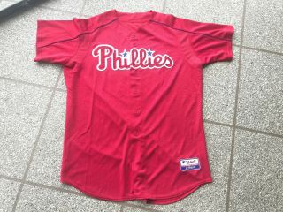 Philadelphia Phillies Majestic Authentic Team Issued Mlb Jersey 80 Sz 50