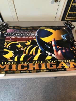 1997 Michigan Football National Champions Schedule Poster.  Niw